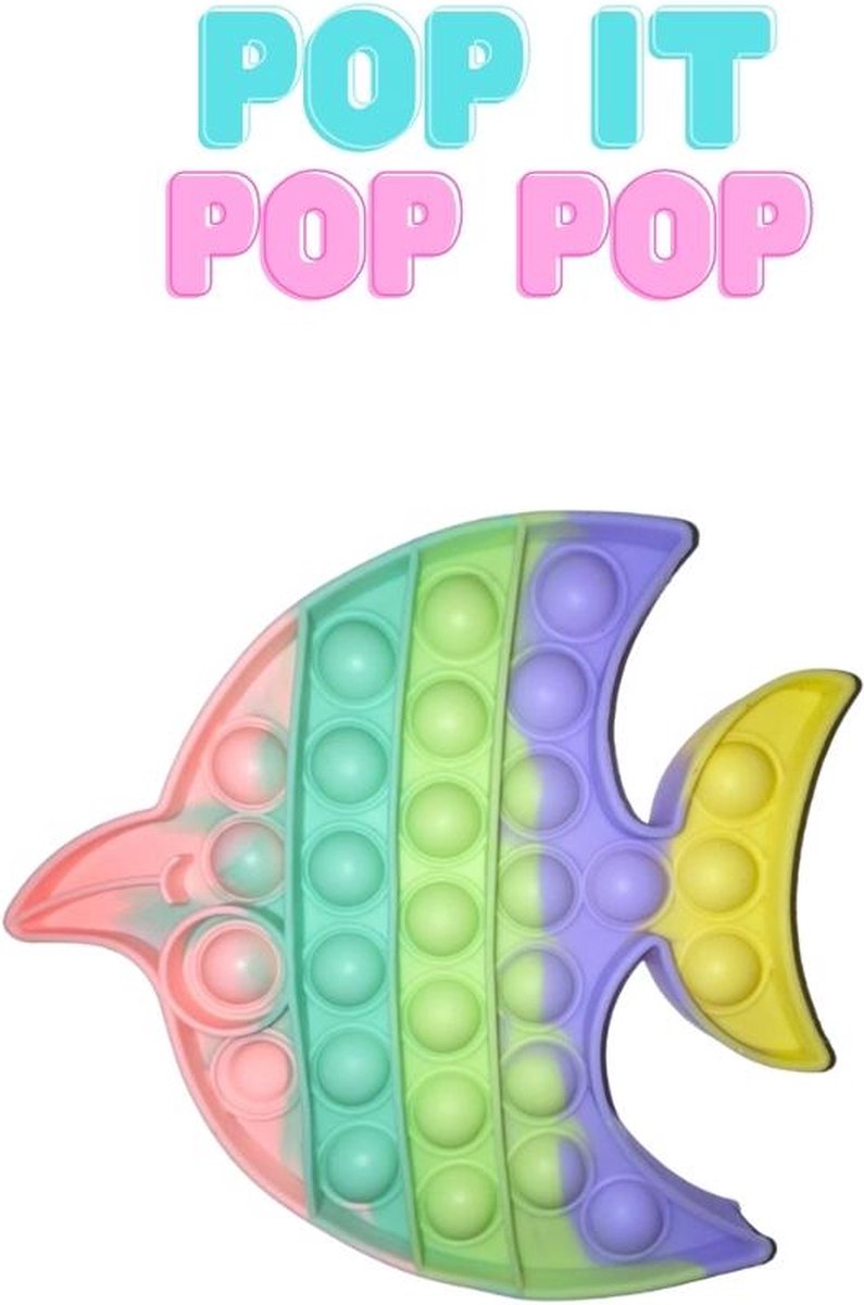 Regenboog Vis Pop it Fidget 2021 - Tiktok Trend - Speelgoed | Vis Regenboog Pop It fidget toys | Cadeautip